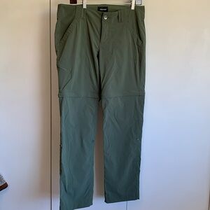 Marmot zip off leg green convertible hiking pants size 10.
